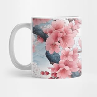 Cherry Blossom, Sakura wit Japanese Temple Mug